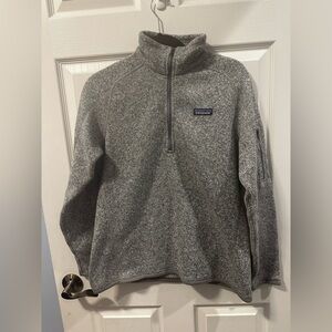 Patagonia Better Sweater 1/4 Zip Fleece Womens Large Gray Pullover